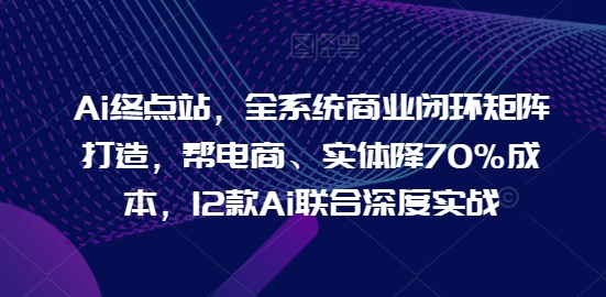 Ai终点站,全系统商业闭环矩阵打造,帮电商、实体降70%成本,12款Ai联合深度实战插图 Ai终点站,全系统商业闭环矩阵打造,帮电商、实体降70%成本,12款Ai联合深度实战
