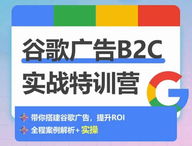 谷歌广告B2C实战特训营,500+谷歌账户总结经验,实战演示如何从0-1搭建广告账户插图 谷歌广告B2C实战特训营,500+谷歌账户总结经验,实战演示如何从0-1搭建广告账户