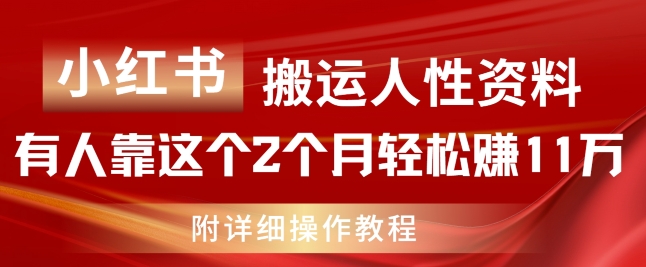 小红书搬运人性资料,有人靠这个2个月轻松赚11w,附教程【揭秘】插图 小红书搬运人性资料,有人靠这个2个月轻松赚11w,附教程【揭秘】