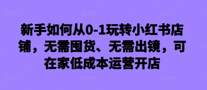 新手如何从0-1玩转小红书店铺,无需囤货、无需出镜,可在家低成本运营开店插图 新手如何从0-1玩转小红书店铺,无需囤货、无需出镜,可在家低成本运营开店