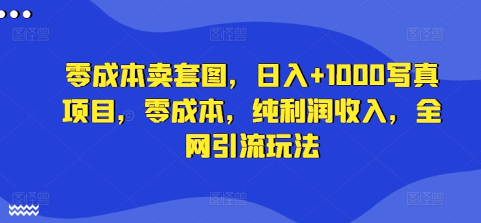 零成本卖套图,日入+1000写真项目,零成本,纯利润收入,全网引流玩法插图 零成本卖套图,日入+1000写真项目,零成本,纯利润收入,全网引流玩法