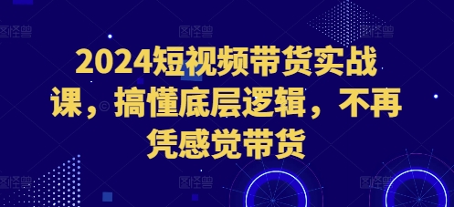 2024短视频带货实战课,搞懂底层逻辑,不再凭感觉带货插图 2024短视频带货实战课,搞懂底层逻辑,不再凭感觉带货