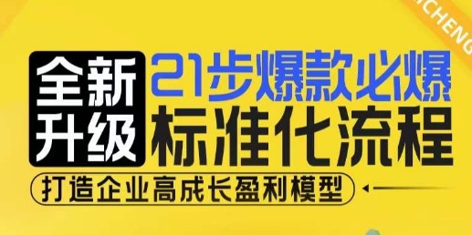 21步爆款必爆标准化流程,全新升级,打造企业高成长盈利模型插图 21步爆款必爆标准化流程,全新升级,打造企业高成长盈利模型