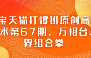 淘宝天猫打爆班原创高阶技术第67期，万相台无界组合拳
