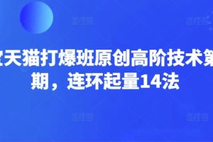 淘宝天猫打爆班原创高阶技术第66期，连环起量14法
