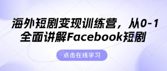 海外短剧变现训练营,从0-1全面讲解Facebook短剧插图 海外短剧变现训练营,从0-1全面讲解Facebook短剧