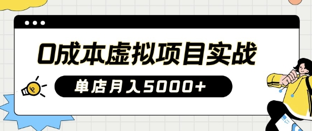0成本虚拟项目实战手把手教你落地,单店月入5k插图 0成本虚拟项目实战手把手教你落地,单店月入5k