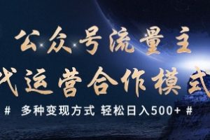 公众号流量主代运营  多种变现方式 轻松日入5张【揭秘】