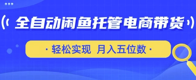 全自动闲鱼托管式电商带货,只需一部安卓手机和一个闲鱼号,轻松实现月入五位数【揭秘】插图 全自动闲鱼托管式电商带货,只需一部安卓手机和一个闲鱼号,轻松实现月入五位数【揭秘】