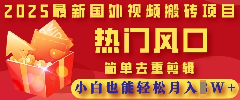 2025最新视频搬砖项目,热门风口,简单去重剪辑,小白也能轻松月入过W插图 2025最新视频搬砖项目,热门风口,简单去重剪辑,小白也能轻松月入过W