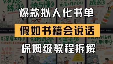 最新爆款拟人化书单玩法,假如书籍会说话,保姆级教程插图 最新爆款拟人化书单玩法,假如书籍会说话,保姆级教程