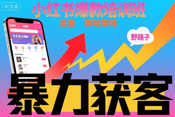 小红书爆款培训班,小红书获客野路子流量打法,暴力持续获客插图 小红书爆款培训班,小红书获客野路子流量打法,暴力持续获客