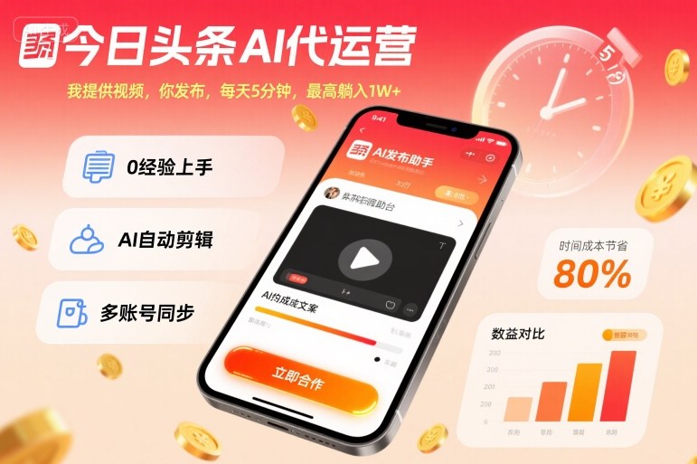 今日头条AI代运营,我提供视频,你发布,每天5分钟,最高躺入1W+【揭秘】插图 今日头条AI代运营,我提供视频,你发布,每天5分钟,最高躺入1W+【揭秘】