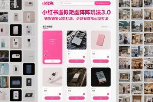 小红书虚拟矩阵玩法3.0,铺货铺笔记型打法,少款狂怼笔记型打法