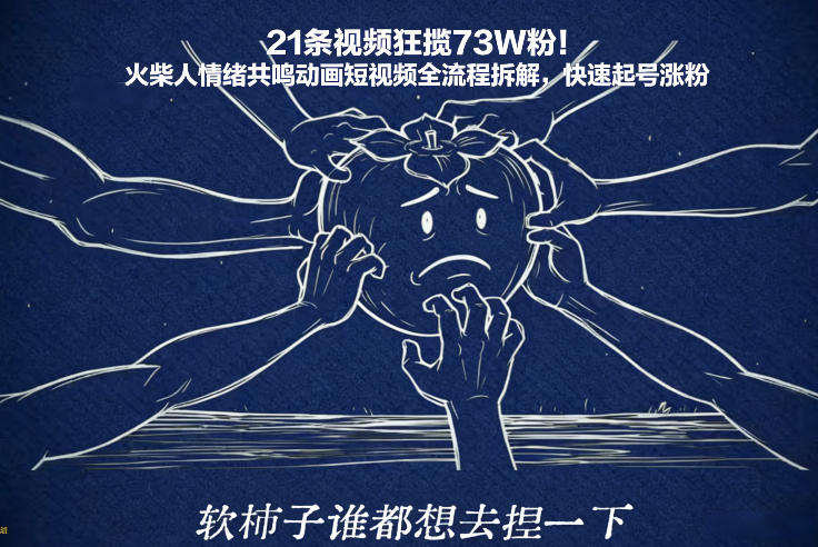 21条视频狂揽73W粉!火柴人情绪共鸣动画短视频全流程拆解,快速起号涨粉插图 21条视频狂揽73W粉!火柴人情绪共鸣动画短视频全流程拆解,快速起号涨粉